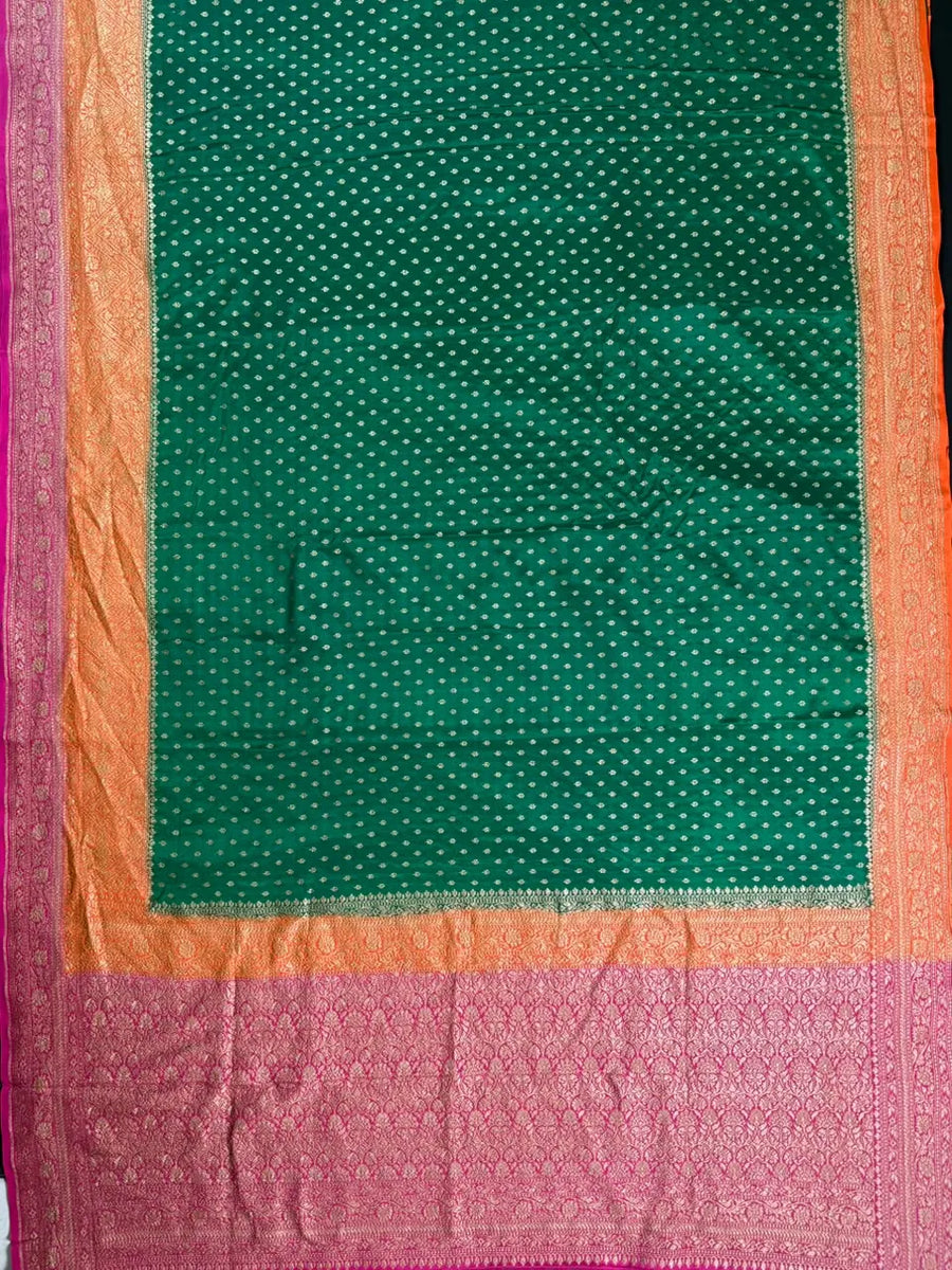 Designer 3D Pattern Pure Banarasi Crepe Silk Saree