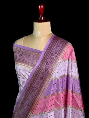 Aada Brush Korean Banarasi Saree with Ornate Zari Weave