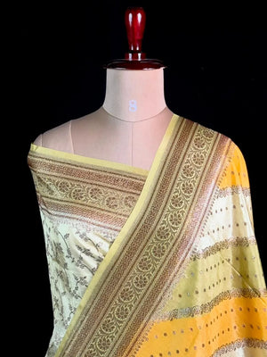 Aada Brush Korean Banarasi Saree with Ornate Zari Weave