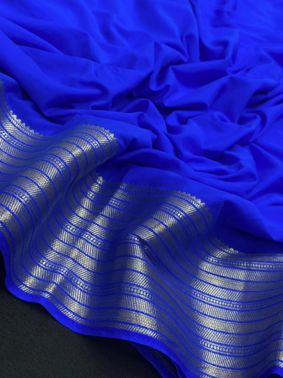 Premium Semi Mysore Crepe Saree – A Touch of Silk Sophistication (Aaruthi)