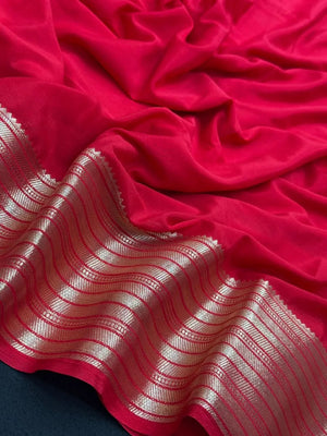 Premium Semi Mysore Crepe Saree – A Touch of Silk Sophistication (Aaruthi)