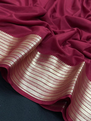 Premium Semi Mysore Crepe Saree – A Touch of Silk Sophistication (Aaruthi)