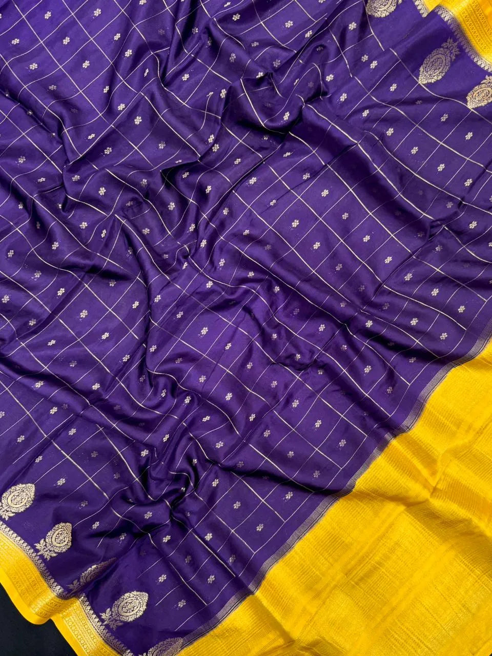 Radiant Charm in Semi Mysore Crepe Silk Saree (Akhoba Print)