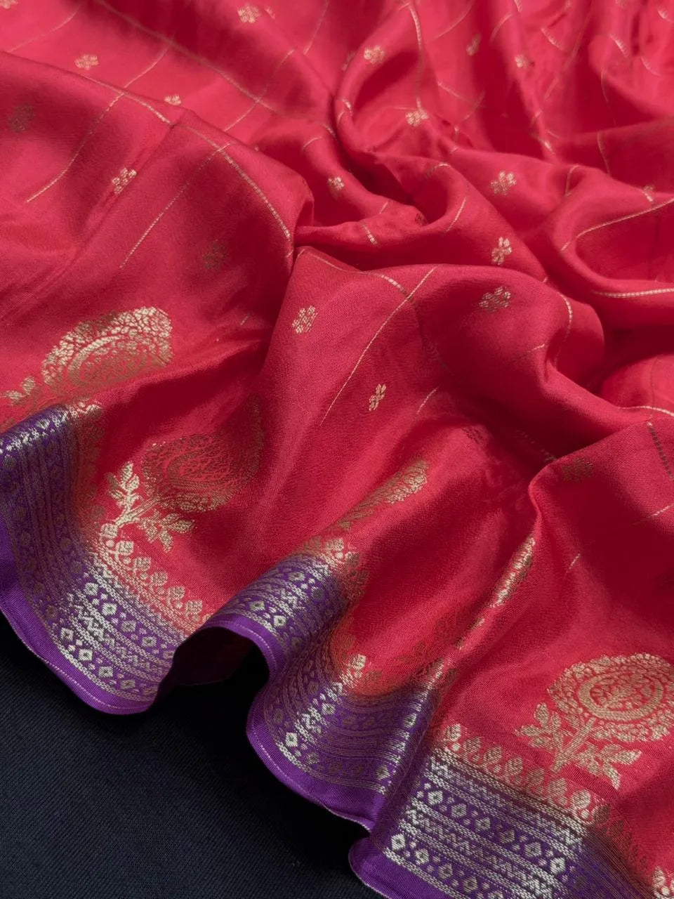 Radiant Charm in Semi Mysore Crepe Silk Saree (Akhoba Print)