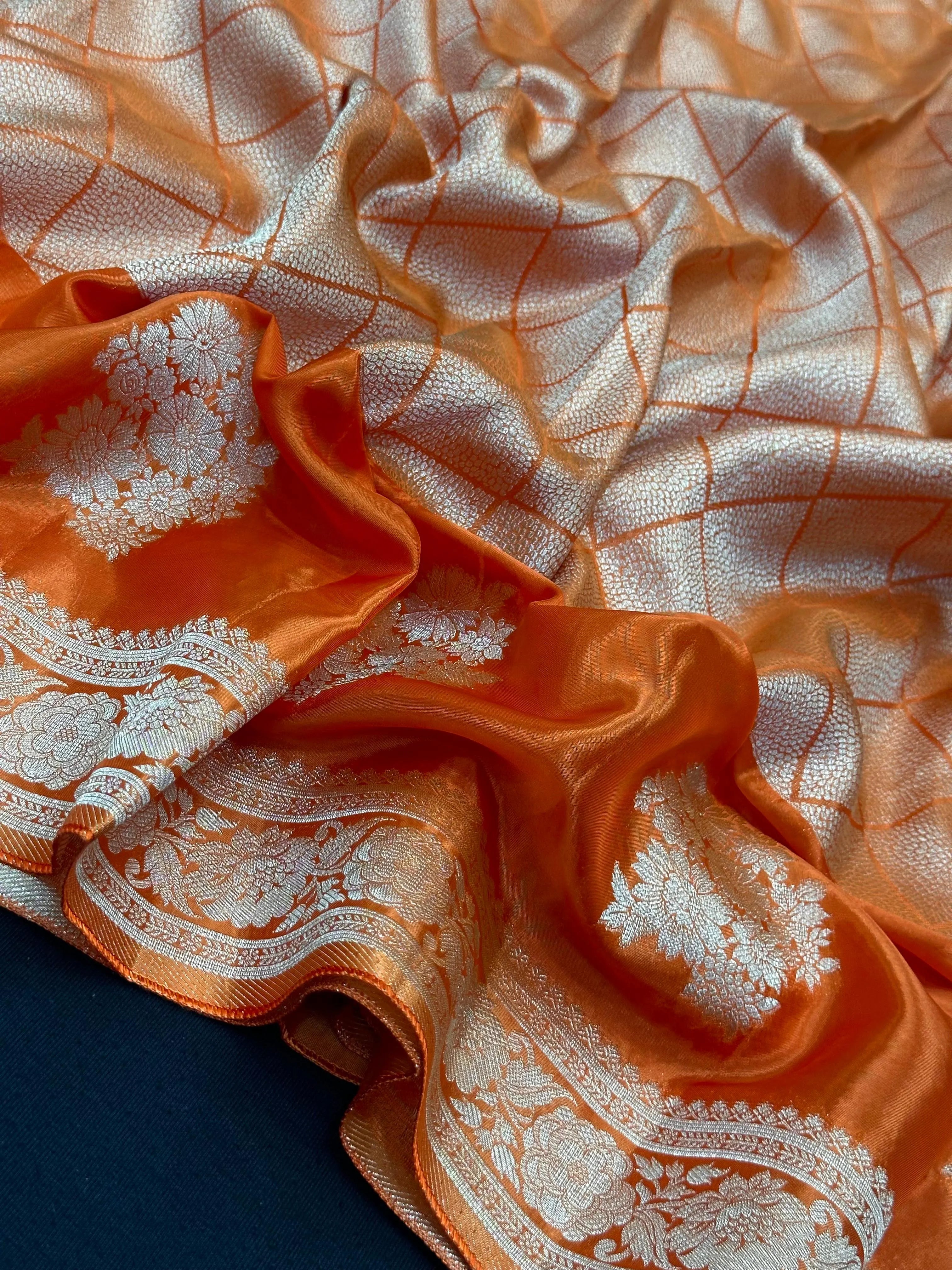 Elegant Raw Mango Silk Saree with Rich Texture (Alfi Buta)