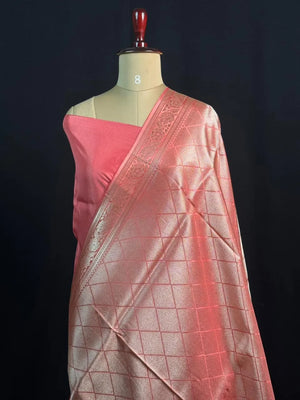 Elegant Raw Mango Silk Saree with Rich Texture (Alfi Buta)