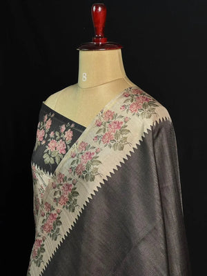 Elegant Tasar Silk Saree – Designer Border Style