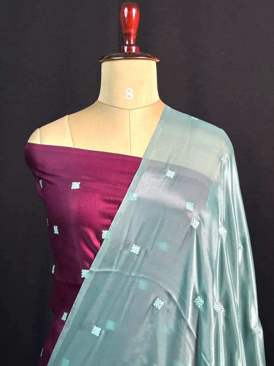 Trendy Crush Embroidery with Luxury Finish-(Chandramukhi silk)