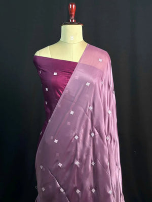 Trendy Crush Embroidery with Luxury Finish-(Chandramukhi silk)