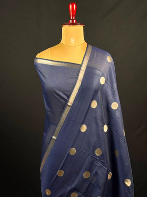 Premium Cotton Silk Saree with Rich Woven Butis