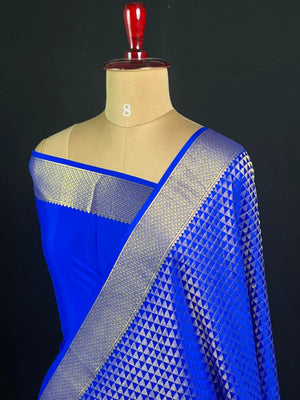 Pure Benny Crepe Silk Saree with Rich Woven Zari Brocade