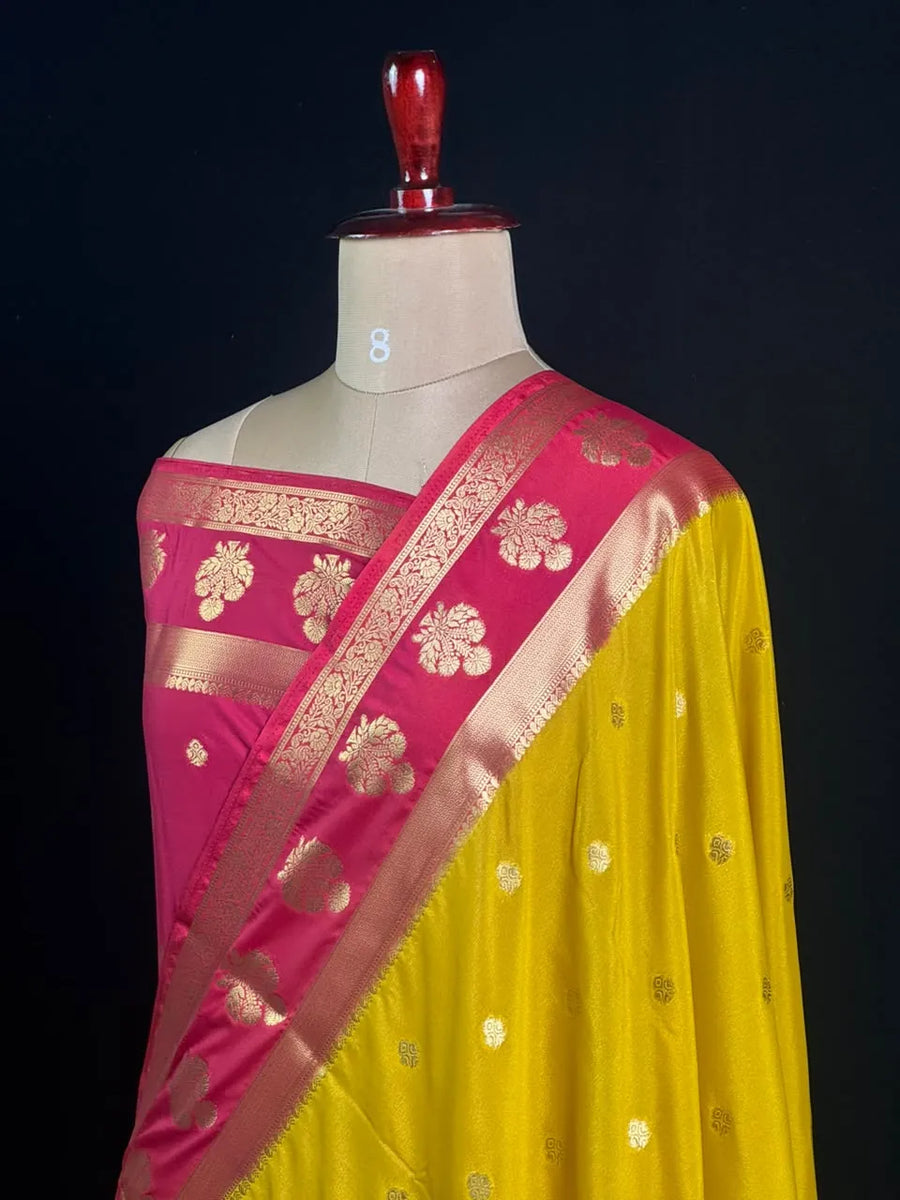 Semi Silk Saree for Women-Crepe buta heavy