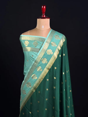 Semi Silk Saree for Women-Crepe buta heavy
