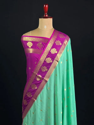 Semi Silk Saree for Women-Crepe buta heavy