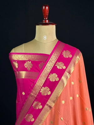Semi Silk Saree for Women-Crepe buta heavy