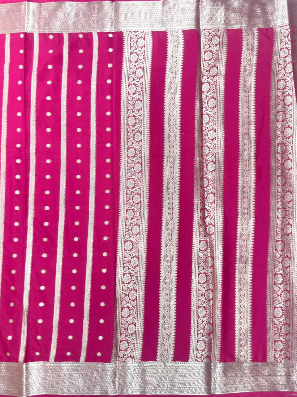 Premium Semi Mysore Crepe Saree with Elegant Weaving Design (Chiffon Stripe)