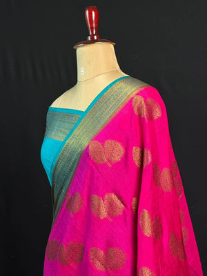 Georgette Saree – Copper buti self