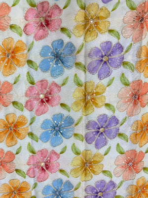 Graceful Mango Silk Crape