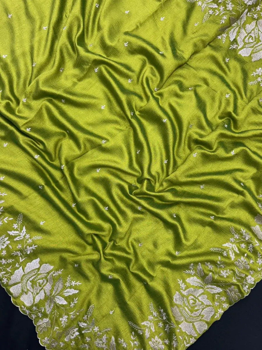 Lightweight Soft Tussar Saree for Everyday Sophistication - Cutwork Crepe