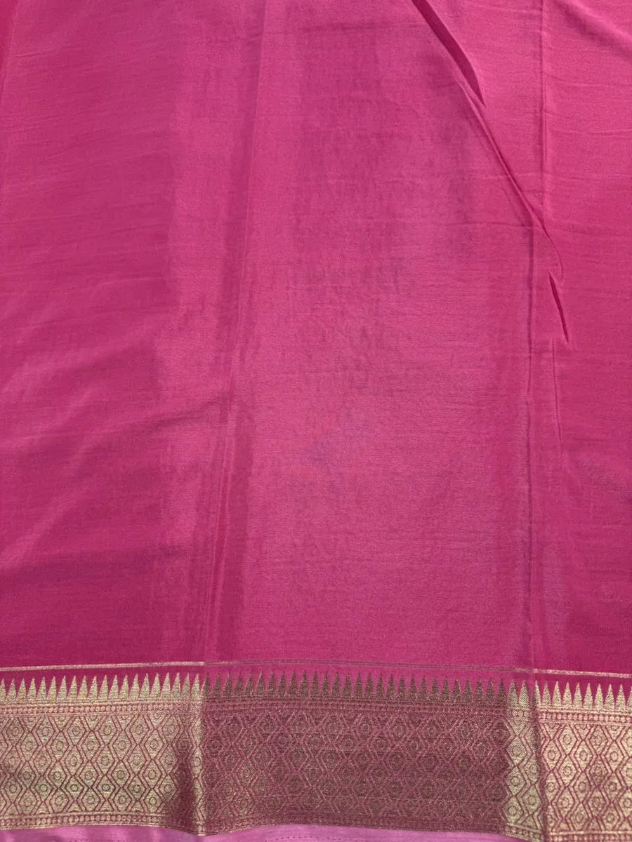 Crush Crepe Silk Saree with Zari Work