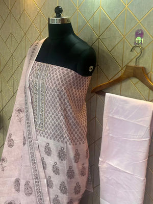 Comfort Fit Linen Cotton Dress Material (Unstitched)