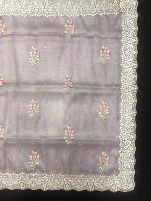 Luxury EMB Organza Saree with Intricate Thread Work (EMB Organza)