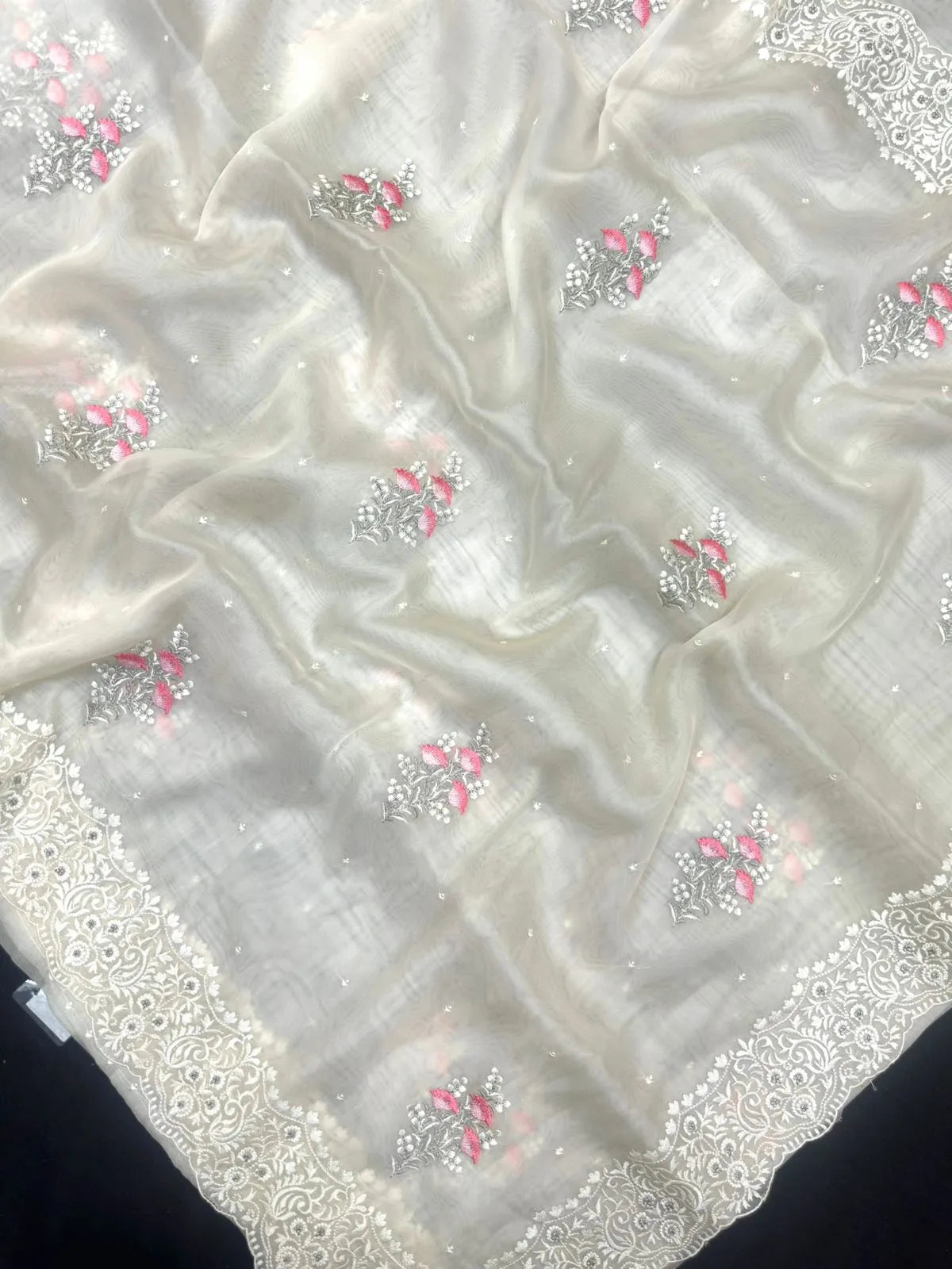 Luxury EMB Organza Saree with Intricate Thread Work (EMB Organza)
