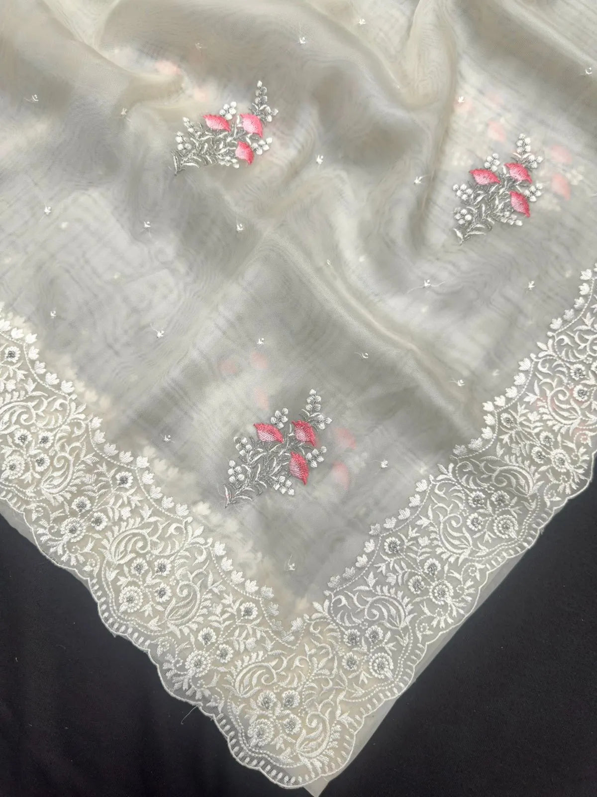 Luxury EMB Organza Saree with Intricate Thread Work (EMB Organza)