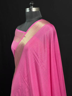 Latest Collection Semi Crepe Silk Saree with Classic Checks
