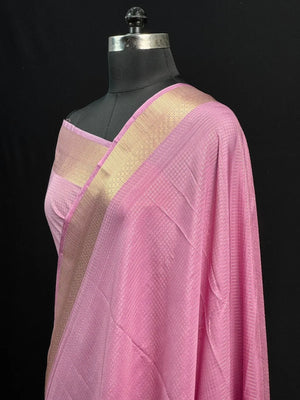 Latest Collection Semi Crepe Silk Saree with Classic Checks