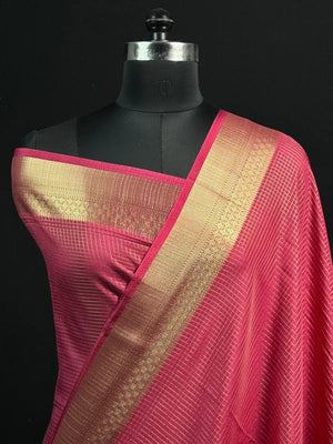 Latest Collection Semi Crepe Silk Saree with Classic Checks