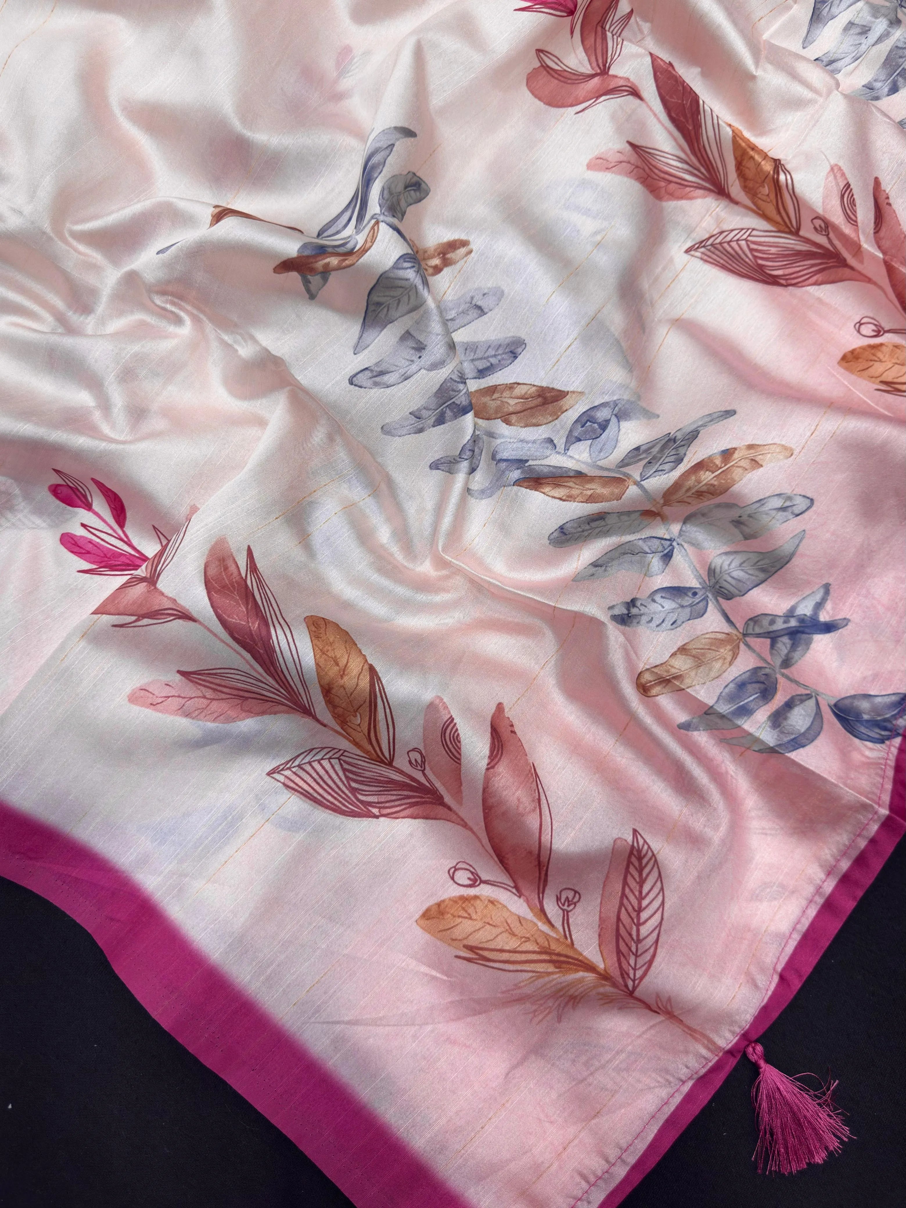 Handcrafted Tussar Silk Saree – Ethnic Indian Collection (Floral Silk)