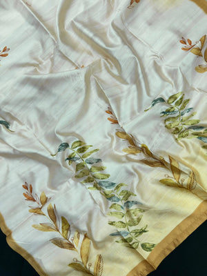 Handcrafted Tussar Silk Saree – Ethnic Indian Collection (Floral Silk)