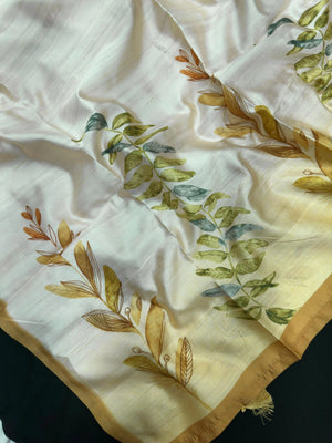 Handcrafted Tussar Silk Saree – Ethnic Indian Collection (Floral Silk)