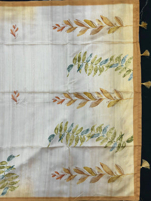 Handcrafted Tussar Silk Saree – Ethnic Indian Collection (Floral Silk)