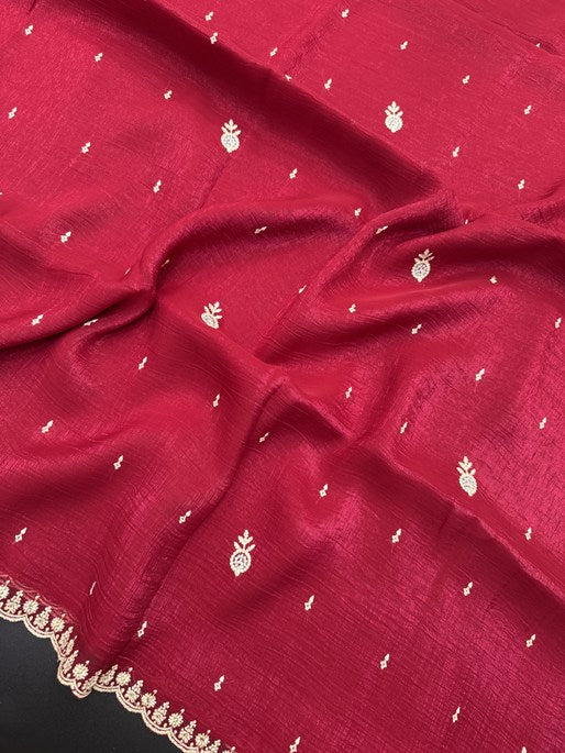 Organza Sarees With Embroidery Work- Flying Beast