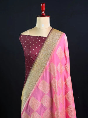 Elegant Georgette Butta Saree with Rich Zari Woven Border & Traditional Motifs