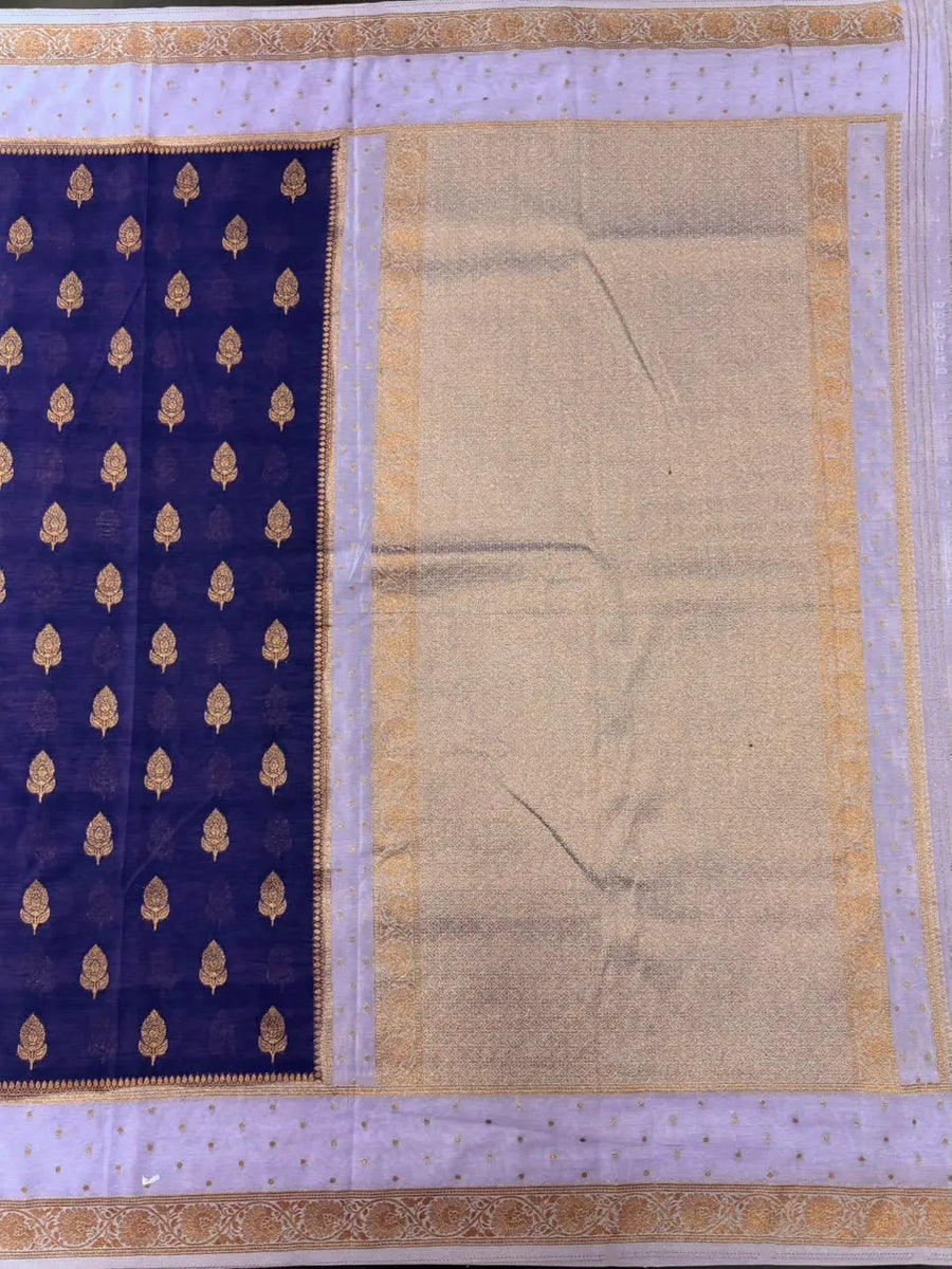 Semi Chiffon Silk Saree with Zari Border