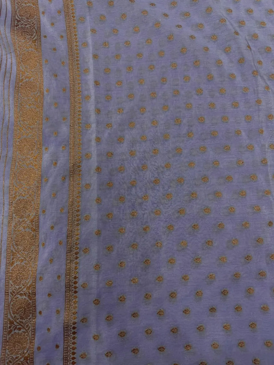 Semi Chiffon Silk Saree with Zari Border