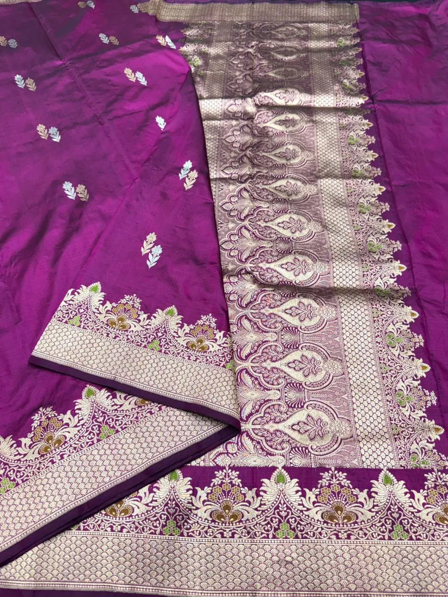 Pure Katan Silk Saree – Gul-E-Meena Elegance Collection