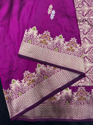 Pure Katan Silk Saree – Gul-E-Meena Elegance Collection