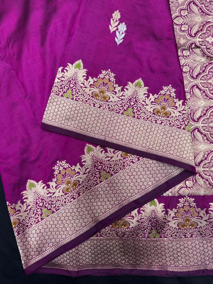 Pure Katan Silk Saree – Gul-E-Meena Elegance Collection