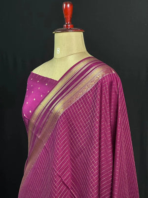 Semi Raw Silk Saree with Zari Border