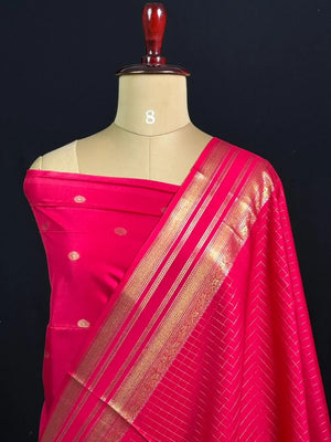Semi Raw Silk Saree with Zari Border