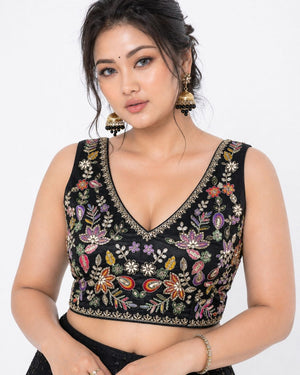 Classic Velvet Heavy Work Ethnic Blouse