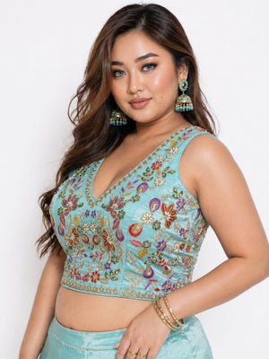 Classic Velvet Heavy Work Ethnic Blouse
