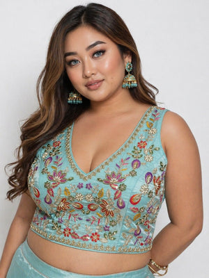Classic Velvet Heavy Work Ethnic Blouse