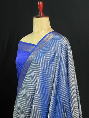 Exclusive Semi Ikaat Silk Festive Saree