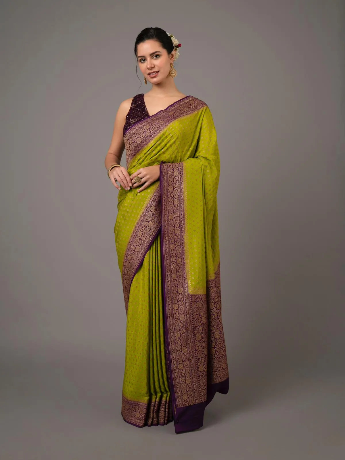 Pure Banarasi Crepe Saree