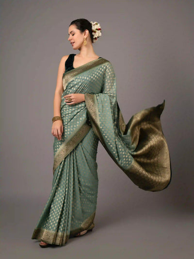 Banarasi Semi Khaddi Butti Georgette Saree